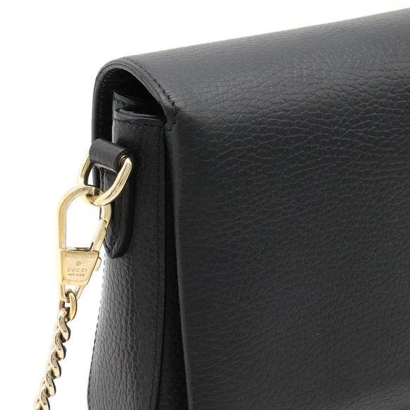 Gucci GG Chain Shoulder Bag Black Outlet Product Gold Hardware - Picture 8 of 9